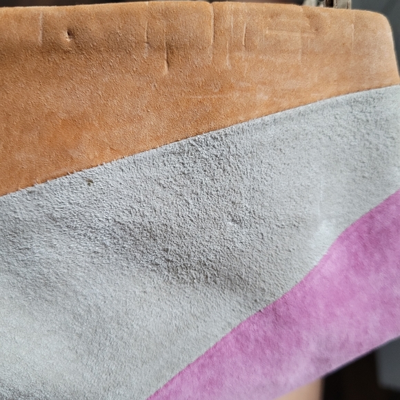 Leather colorblock skirt - Picture 4 of 4